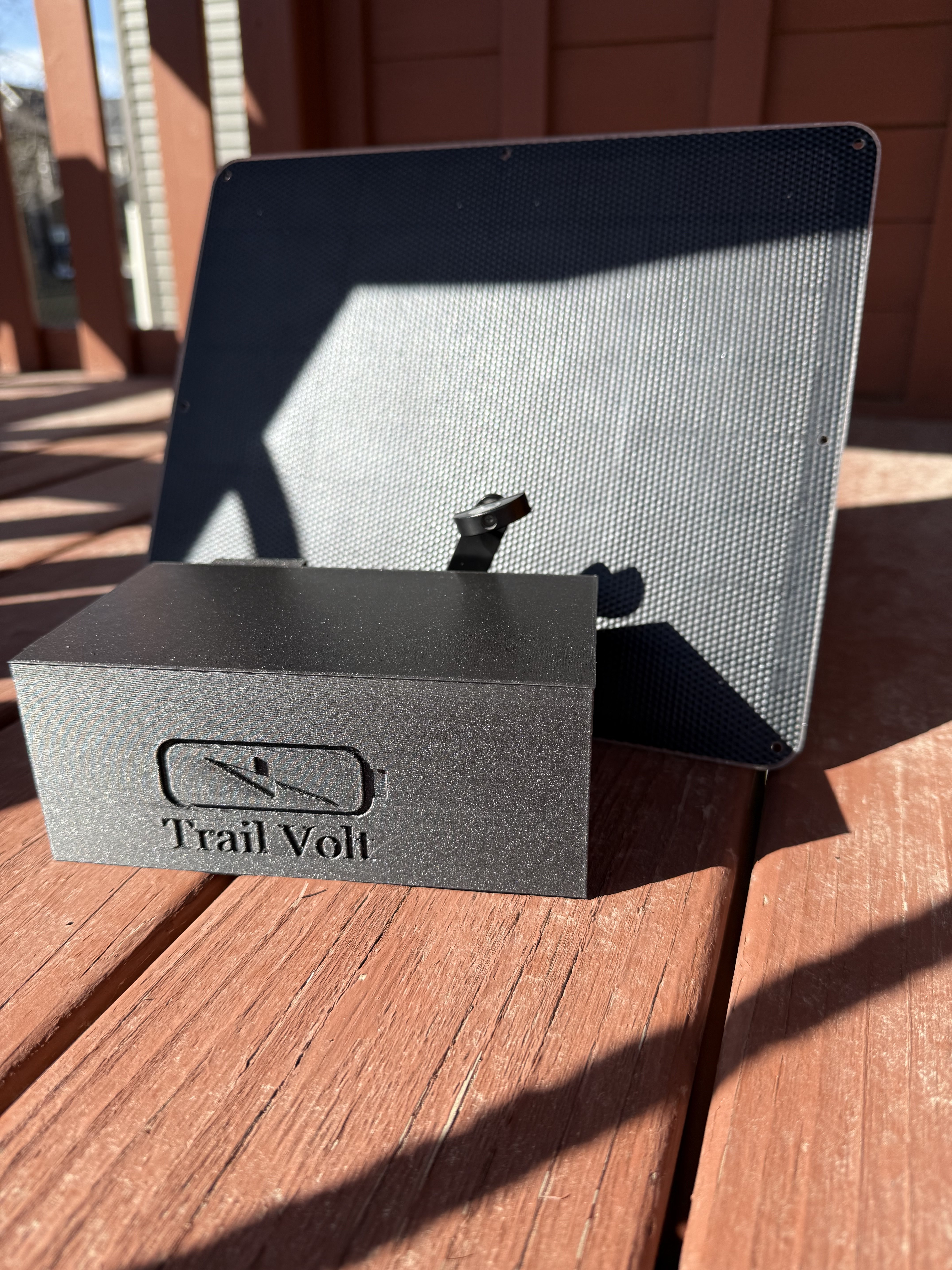 Battery bank with solar panel